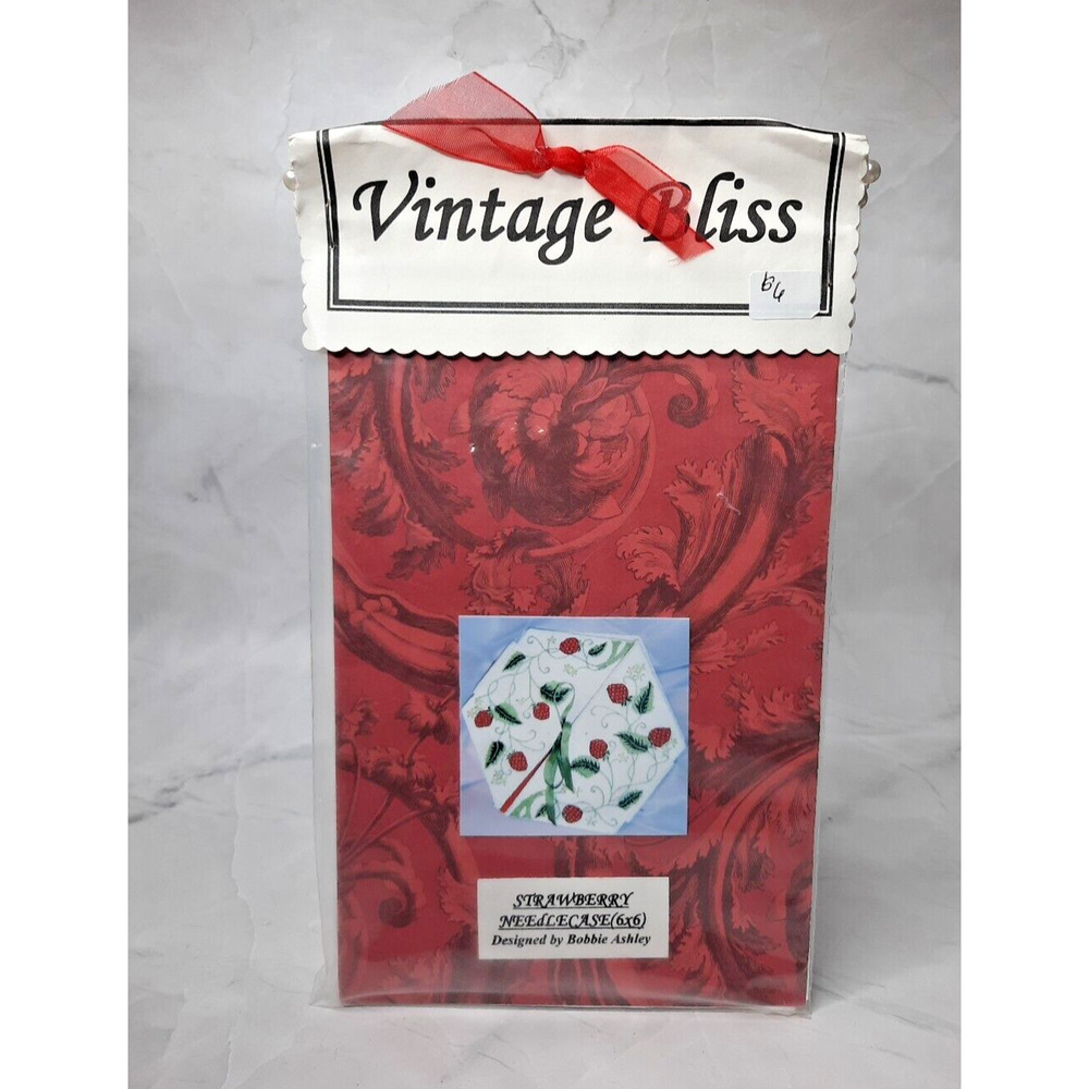 Vintage Bliss Sewing Embroidery Project Pattern Strawberry Needle Case 6x6